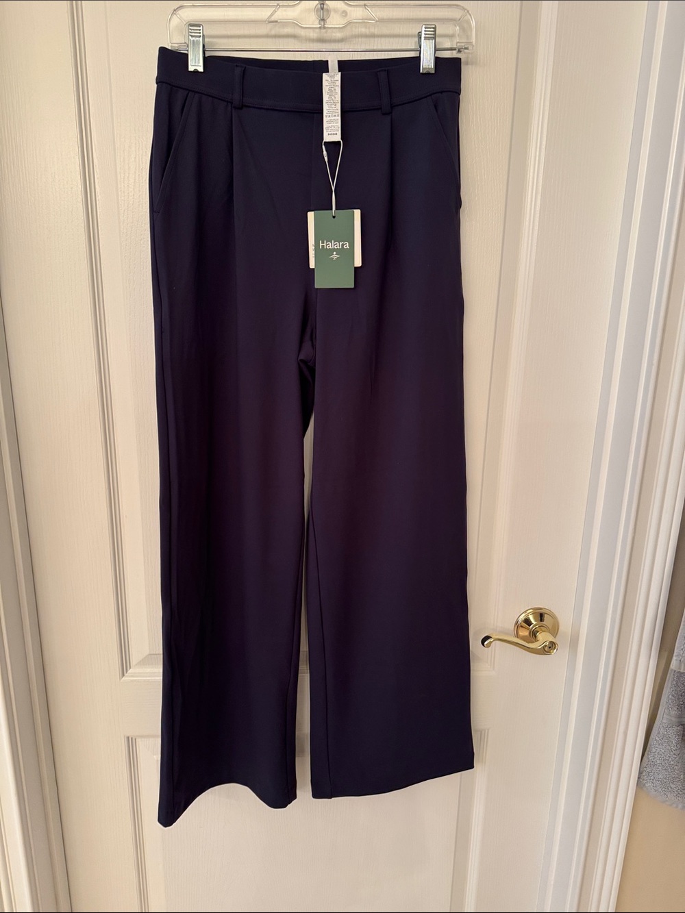 HALARA High waisted straight leg with pockets work pants in Navy Blue
